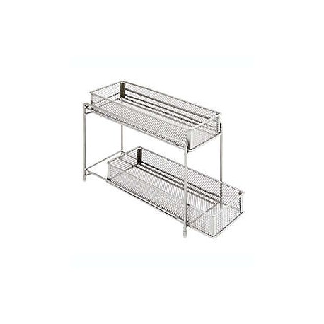 Organizador de especias de malla metálica Squared Away™ con dos niveles color níquel mate