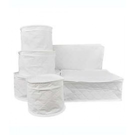 Protectores para vajilla Simply Essential™ acolchados color blanco, 6 piezas