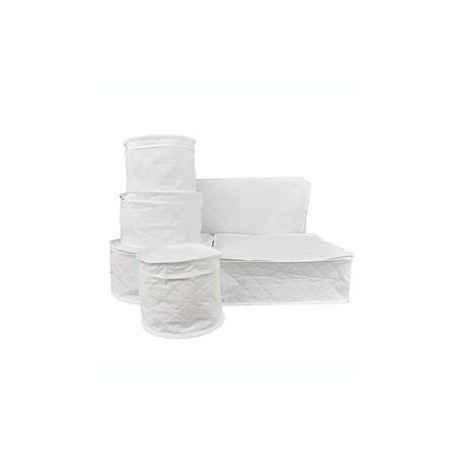 Protectores para vajilla Simply Essential™ acolchados color blanco, 6 piezas