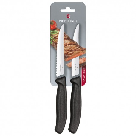 Set de cuchillos para carne de acero inoxidable Victorinox® color negro