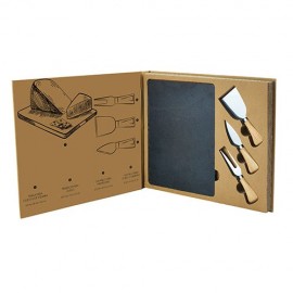 Set de tabla de pizarra para quesos con accesorios