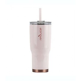 Vaso con tapa de acero inoxidable COLD1™ de 1 L color azul rosa pastel