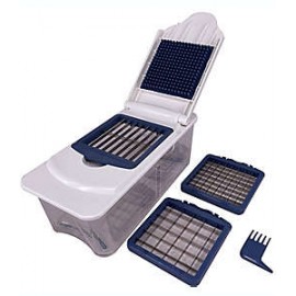 Picador de vegetales de plástico Simply Essential™ color blanco/azul marino