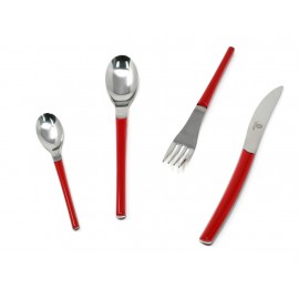 Set de cubiertos de acero inoxidable Röslein™ Fornelli color rojo, 16 piezas