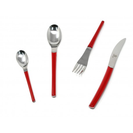 Set de cubiertos de acero inoxidable Röslein™ Fornelli color rojo, 16 piezas