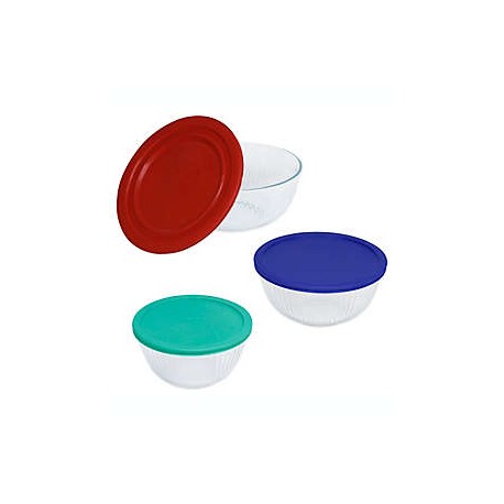 Tazones para mezclar de vidrio Pyrex® con tapa , Set de 3