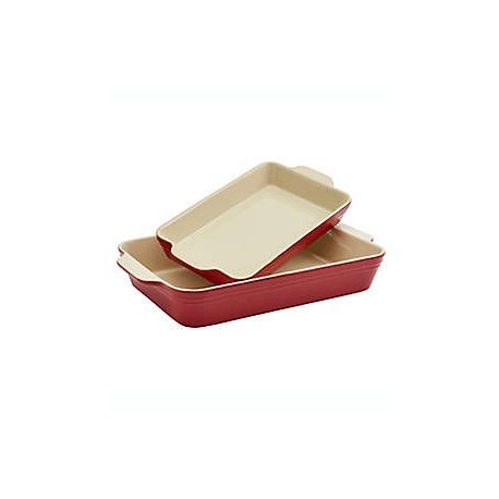 Refractarios de cerámica Our Table™ rectangulares color rojo