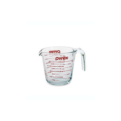 Taza medidora Pyrex®, con capacidad de 2 tz