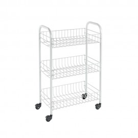 Carrito de servicio de metal Metaltex® Siena color blanco