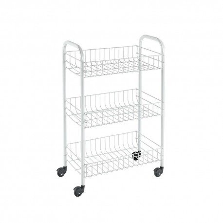Carrito de servicio de metal Metaltex® Siena color blanco