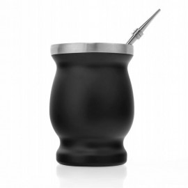 Set para preparar mate BRANG™ con bombilla y cepillo, color negro