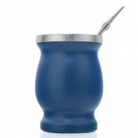 Set para preparar mate BRANG™ con bombilla y cepillo, color azul