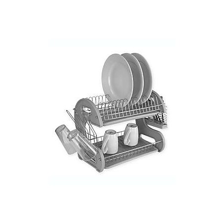 Escurridor para trastes de cromo Home Basics® color gris