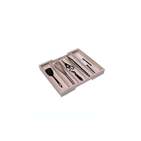 Organizador para cubiertos chico de bambú Squared Away™ expandible color blanco