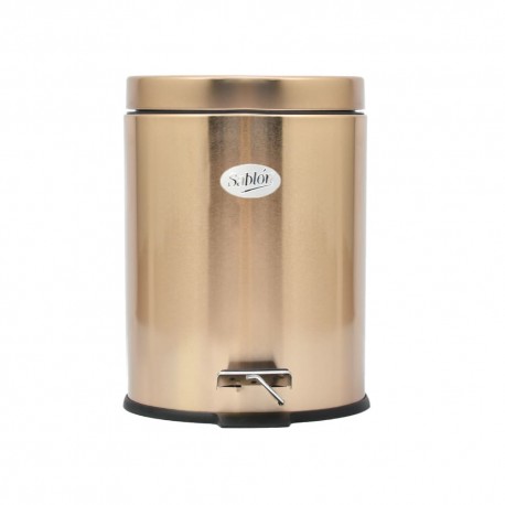 Bote de basura de acero inoxidable con pedal Sablón® de 5 L color oro rosa