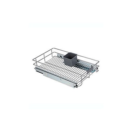 Organizador de acero Squared Away™ deslizable de 30.98 cm para gabinete color níquel cepillado