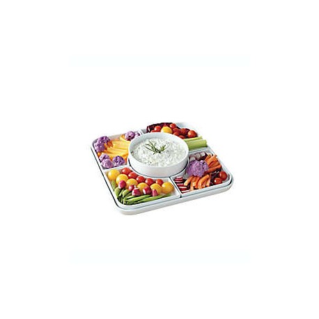Set de botaneros y charola de porcelana Our Table™ Hayden color blanco, 6 piezas