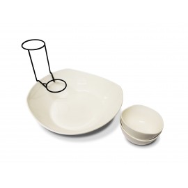 Botanero de cerámica Chip & Dip color blanco