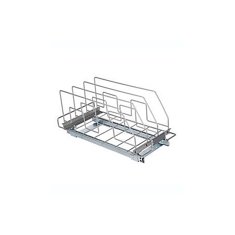 Organizador para charolas de acero Squared Away™ deslizable para gabinete color níquel cepillado