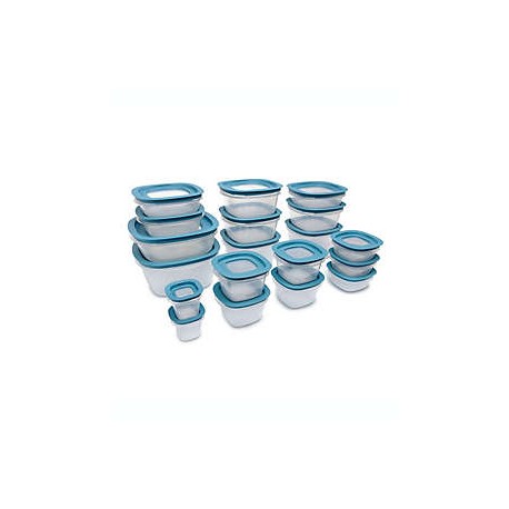 Contenedores de alimentos de plástico Rubbermaid® Flex & Seal con tapas, 38 piezas