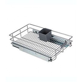 Organizador de acero Squared Away™ deslizable de 30.98 cm para gabinete color níquel cepillado