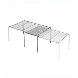 Organizador de malla de metal Squared Away™ expandible para estantes de gabinete color níquel mate, 2 piezas