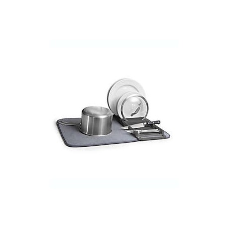 Escurridor para trastes de polipropileno Umbra® U Dry con tapete color negro carbón