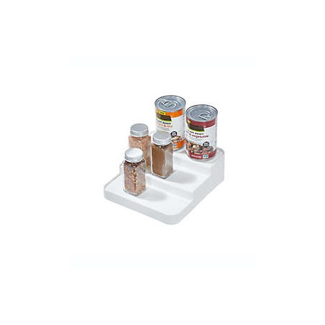 Organizador de plástico reciclado Squared Away™ expandible de 3 niveles color blanco brillante