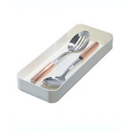 Organizador de cajón de plástico reciclado Squared Away™ de 38.1 cm color blanco brillante