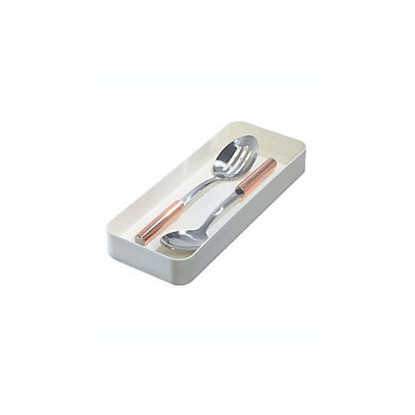 Organizador de cajón de plástico reciclado Squared Away™ de 38.1 cm color blanco brillante