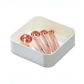 Organizador de cajón de plástico reciclado Squared Away™ de 15.24 cm color blanco brillante
