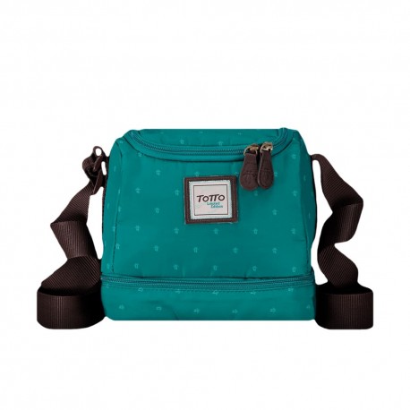 Lonchera cuadrada de poliéster Totto® Zacapu color verde agua