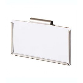 Portaetiquetas de metal Squared Away™ para contenedor color níquel cepillado, 3 piezas