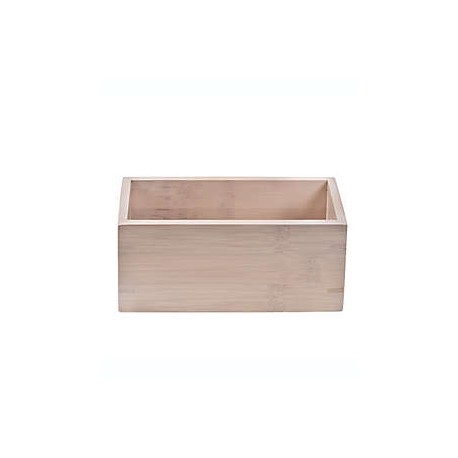 Organizador para cajones de bambú Squared Away™ de 7.62 x 15.24 cm color blanco