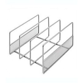 Organizador de malla metálica Squared Away™ para charolas y tablas color níquel mate