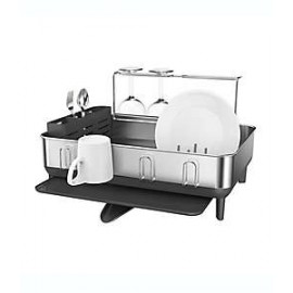 Escurridor para trastes de acero inoxidable simplehuman® Compact color gris