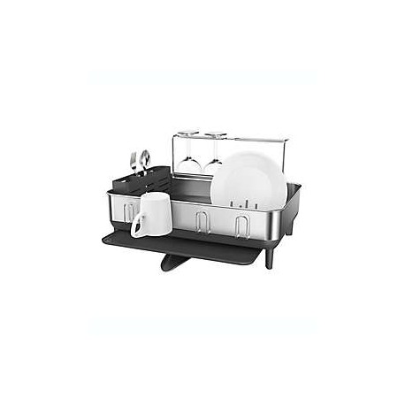 Escurridor para trastes de acero inoxidable simplehuman® Compact color gris
