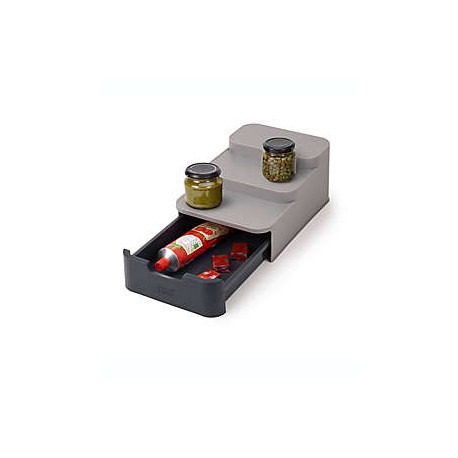 Organizador compacto de polipropileno Joseph Joseph® CupboardStore™ con diseño escalonado color gris/blanco