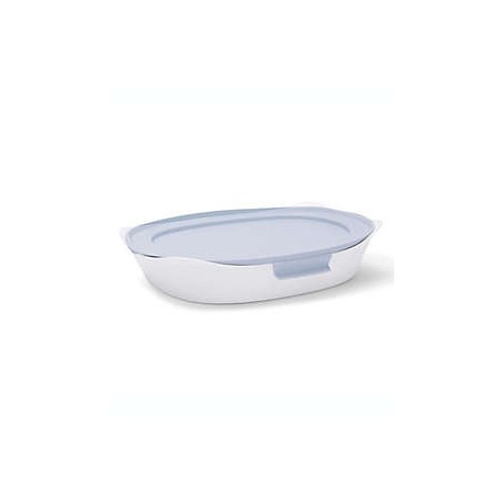 Refractario de vidrio Rubbermaid® DuraLite™ con tapa de 22.86 x 33.02 cm