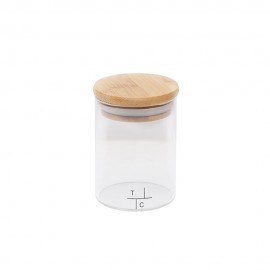 Frasco de vidrio con tapa de bambú The Cabinet™ de 200 mL