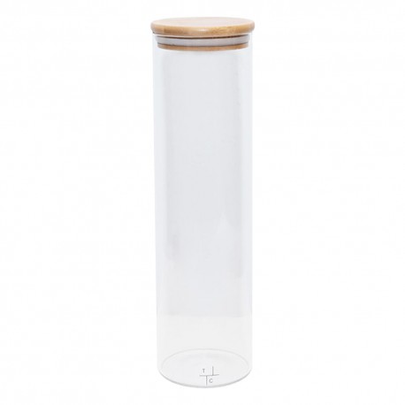 Frasco de vidrio con tapa de bambú The Cabinet™ de 2.1 L