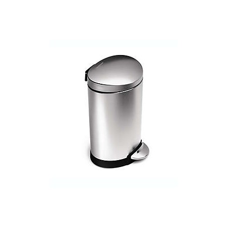 Bote de basura de acero inoxidable simplehuman® semirredondo con pedal, 6 L