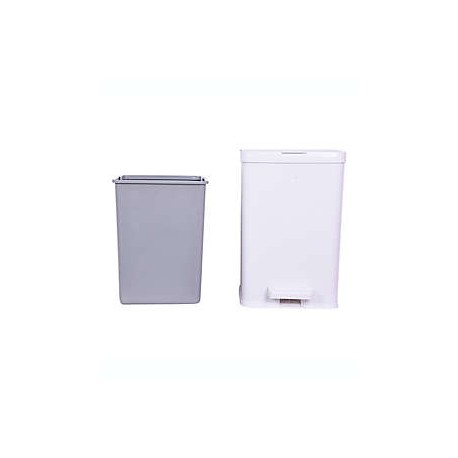 Bote de basura Simply Essential™ con pedal color blanco/gris