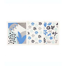 Trapos de cocina de algodón Simply Essential™ con diseño floral color azul/gris, 3 piezas