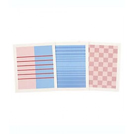Trapos de cocina de algodón Simply Essential™ con diseño geométrico color azul/rosa, 3 piezas