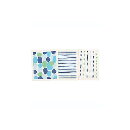 Trapos de cocina de algodón Simply Essential™ con diseño múltiple color azul/verde, 3 piezas