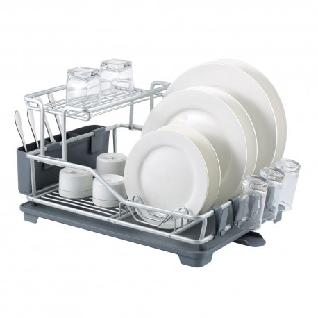 Escurridor para trastes doble de aluminio Namaro Design® color gris