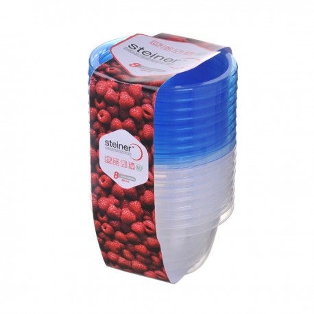 Contenedores de plástico para alimentos Steiner® de 220 mL, 8 piezas