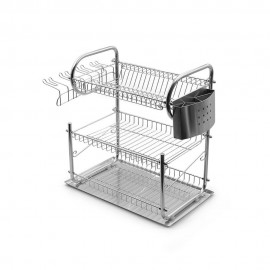 Escurridor para trastes de acero inoxidable Kasablanka™ de 3 niveles con charola