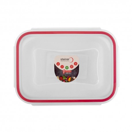 Contenedor rectangular de alimentos de plástico Steiner® de 400 mL